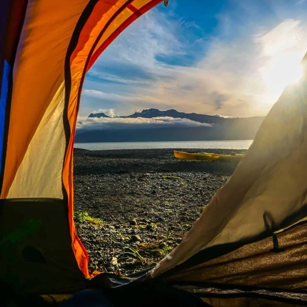 Beach camping in SE Alaska